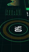 hög tech hud instrumentbräda med abstrakt data visualisering vertikal. video
