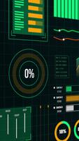 futurista hud tablero con Progreso barras y datos visualización vertical. video
