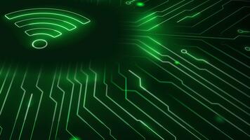 Digital Network Signal Icon with Scanning Effect. video