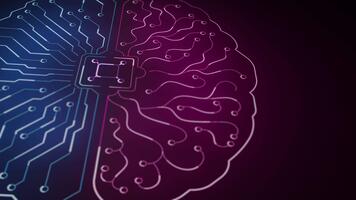 Digital Mensch Gehirn mit Daten fließen zum künstlich Intelligenz Konzept. video