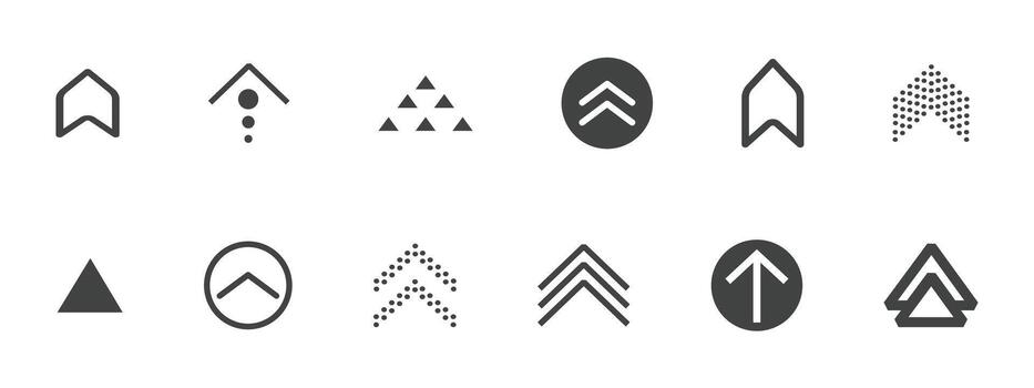 Swipe arrow collection, scroll or slide button. Set simple modern for social media with business infographic. Up arrow Ui button symbol. Swipe Up icons for social media stories. vector