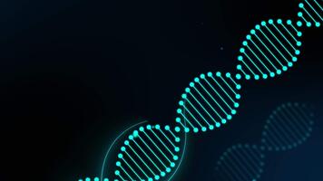 Digital DNA Double Helix Rotating on Abstract Background. video