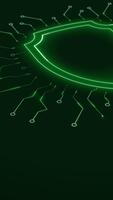 Digital Security Shield with Moving Data Lines on Green Vertical. video