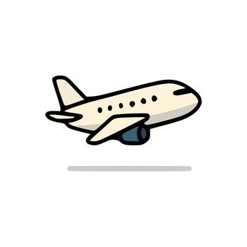 Flat design of a passenger airplane in mid-flight, viewed from the side with landing gear retracted vector