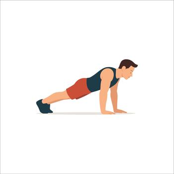 Man doing push ups on a white background vector