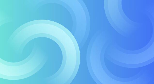 Abstract background with blue swirl rings and circular gradient waves. vector
