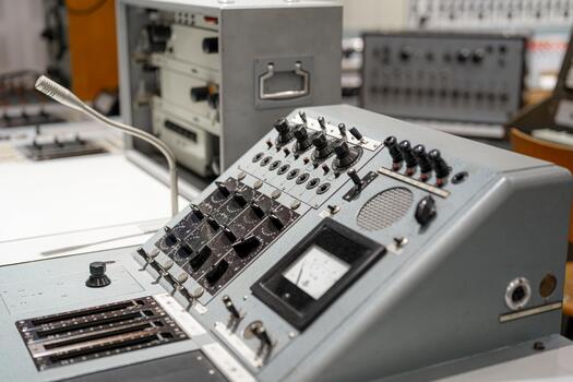 Vintage control panel showcasing intricate design and functionality in a historical setting photo