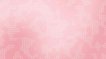 Soft pastel red background with white grid pattern and glowing geometric blocks perfect for modern design templates Valentines Day themes and elegant celebration visuals video