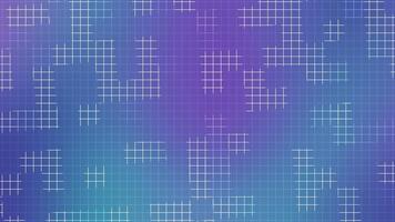 Blue purple gradient background with white matrix style grid lines forming abstract digital blocks for tech celebrations futuristic design themes global digital events and modern creative projects video