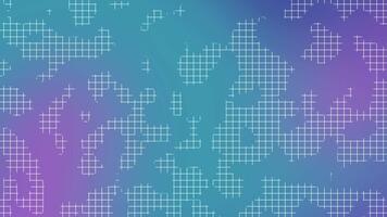 blauw Purper helling achtergrond met abstract wit rooster vormen creëren een modern digitaal kijken ideaal voor globaal tech evenementen futuristische ontwerp thema's en creatief viering visuals video