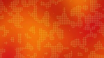 rosso arancia pendenza sfondo con raggiante griglia bloccare elementi formatura un astratto digitale modello ideale per globale celebrazioni moderno manifesti e dinamico grafico design progetti video