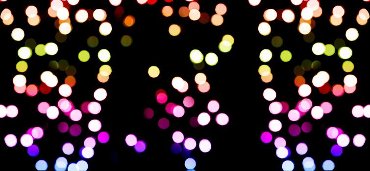 Horizontal background with colored bokeh effect of defocused lights photo
