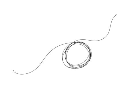 Hand drawn circle frame on white background. Border freehand single line hand drawn style for quote, opinion, notion. Round speech bubble in talk. outline illustration vector