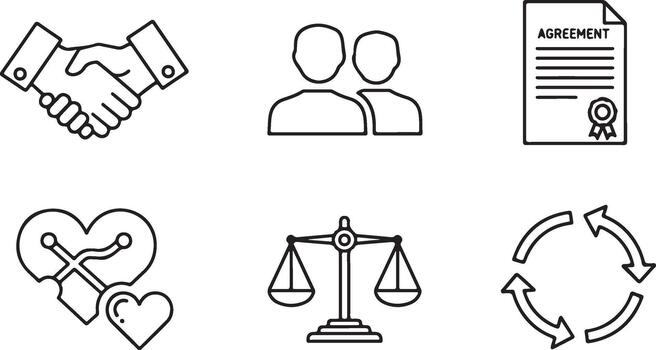 conceptual contorno íconos de negocio elementos y conceptos vector