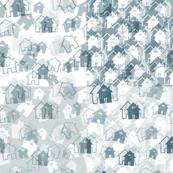 A collection of seamless patterns featuring houses and buildings. A set of simple house patterns vector