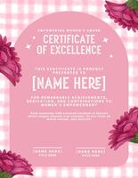 Pink Women’s Day Excellence Certificate Template