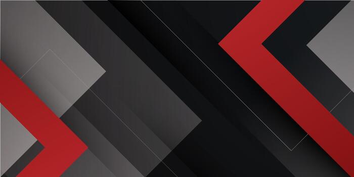 Abstract overlap dark background with red arrow shapes pattern element design. Cool banner background concept. vector