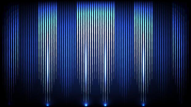 Glowing blue and white vertical light streaks forming a modern futuristic abstract background suitable for digital design vector