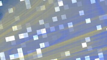 abstracts snurra blinka fyrkant, abstrakt dynamisk rörelse grafik med överlappande kvadrater och strömmande gul och blå färger, royalty fri stock. video
