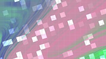 Abstracts Twirl Blink Square, Abstract digital animation of a colorful grid with swirling patterns and geometric shapes, Stock royalty free . video