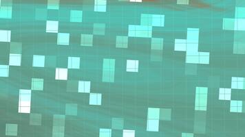 abstracts snurra blinka fyrkant, dynamisk abstrakt digital konst med rutnät och pixelated rektanglar, vibrerande kricka bakgrund, stock kungligheter. video