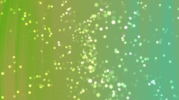 abstracts snurra partiklar, abstrakt grön och turkos bakgrund med bokeh effekt och dynamisk partikel animation, royalty fri stock. video