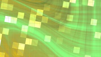 Abstracts Twirl Blink Square, Abstract background with a green and yellow gradient and moving geometric shapes, royalty free stock. video