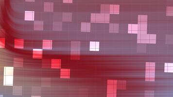 abstracts snurra blinka fyrkant, abstrakt röd och rosa bakgrund med rutnät och rör på sig rektanglar skapande en visuell effekt, royalty fri stock. video