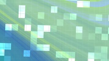 abstracts snurra blinka fyrkant, abstrakt digital animering med strömmande rader och mosaik- kvadrater i vibrerande färger bakgrund, royalty fri stock. video