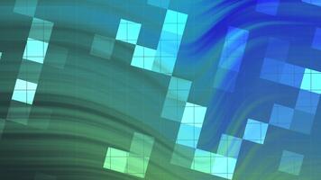 abstracts snurra blinka fyrkant, abstrakt digital animering av rör på sig geometrisk former på en färgrik bakgrund med rutnät, stock kungligheter. video