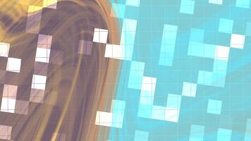 abstracts snurra blinka fyrkant, abstrakt digital animerad bakgrund med strömmande former och geometrisk mosaik- rutor, stock royalty fri . video