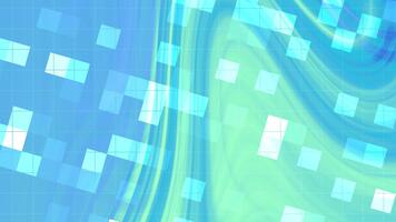 Abstracts Twirl Blink Square, Abstract blue and green background with flowing patterns and geometric shapes animation, Stock royalty free . video