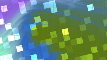 resumos rodopio piscar quadrado, abstrato fundo com colorida quadrados e grade, moderno digital movimento Projeto elemento, estoque realeza. video