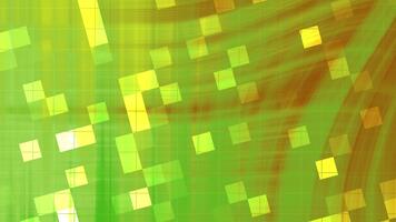 abstracts snurra blinka fyrkant, abstrakt bakgrund med animerad kvadrater och strömmande rader i nyanser av grön och gul, stock kungligheter. video