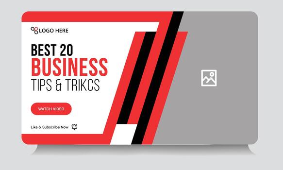 Trendy business methods tips and tricks cover banner design, daily business techniques thumbnail banner design, fully customizable eps 10 file format vector