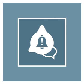 Never miss important notifications with this visually appealing notification icon, perfect for interface design and web development projects on blue background vector