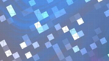 Abstracts Twirl Blink Square, Abstract digital animation of blue geometric shapes moving across a colorful background, royalty free stock. video