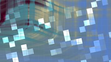 Abstracts Twirl Blink Square, Abstract background animation with blue and teal squares and flowing shapes movement, Stock royalty. video