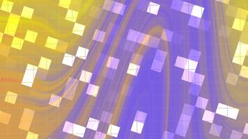 Abstracts Twirl Blink Square, Abstract digital animation of flowing waves with a grid and geometric shapes, loopable., Stock royalty free . video
