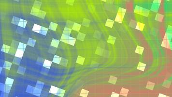 Abstracts Twirl Blink Square, Abstract animation of flowing colors with geometric shapes overlay creating a dynamic visual, Stock royalty free . video