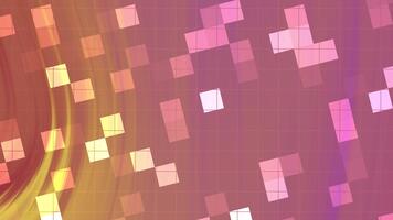 resumos rodopio piscar quadrado, abstrato movimento gráfico do rotativo pixelizada quadrados e rodopiando luz com uma gradiente fundo, estoque realeza livre . video