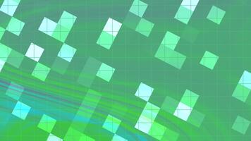 Abstracts Twirl Blink Square, Abstract green and blue geometric pattern with grid and flowing lines background animation, royalty free stock. video
