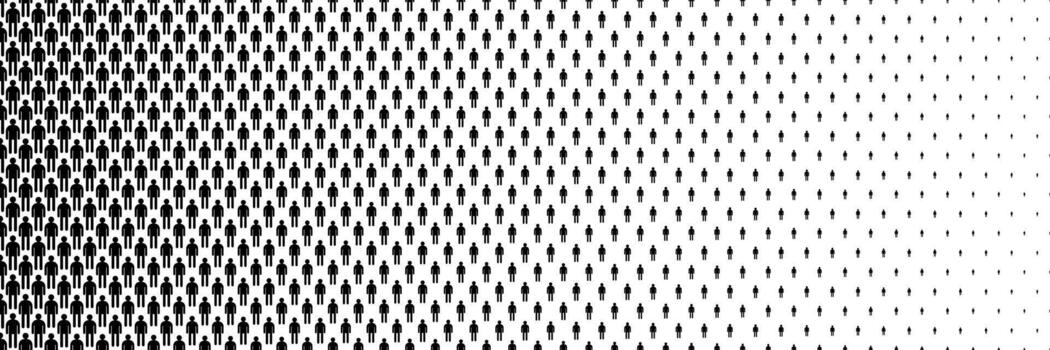 black halftone of man icon on white for pattern and background. vector