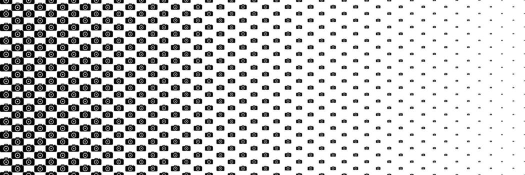 black halftone of camera icon design on white for pattern and background. vector