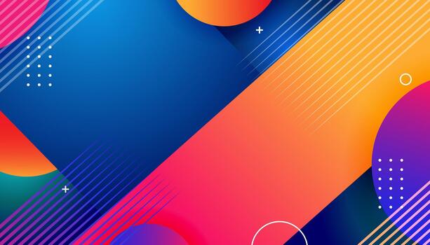 abstract geometric background with colorful gradient circles, overlapping shapes, and modern design elements. vector