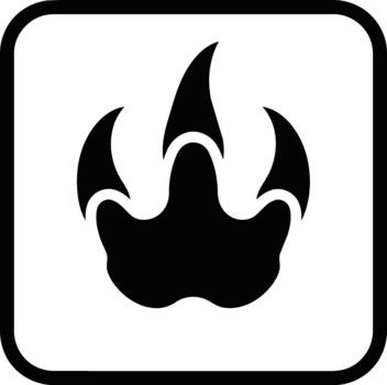 dinosaurio huella icono en un cuadrado marco. vector