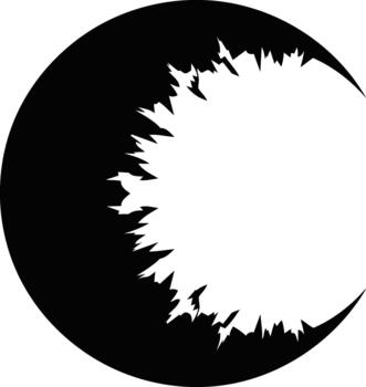 Abstract Black and White Circle with Jagged Edge Design. vector