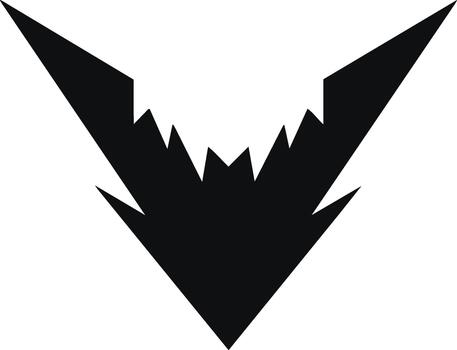 resumen negro v forma con dentado bordes en un blanco antecedentes. vector