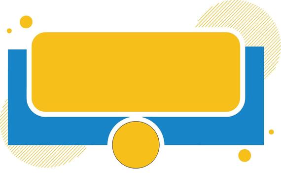 Abstract Yellow and Blue Geometric Shapes with Rounded Rectangle Banner. abstract, background, banner, blue vector