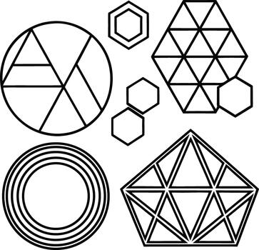 Geometric Shapes and Patterns Collection abstract vector